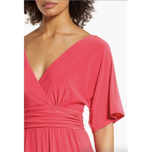 NEW Eliza J V Neck Wide Leg Jumpsuit in Pink Sz. 8 - Picture 6 of 6